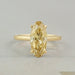 front view of old mine moval cut yellow diamond engagement ring