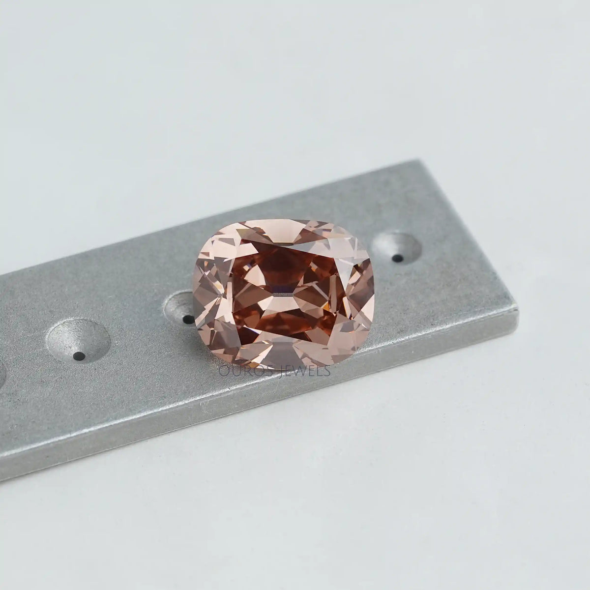 Fancy Pinkish Brown Cushion Cut Lab Diamond Loose