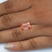 pink emerald cut loose lab created diamond on hand