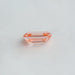 side view of pink emerald cut lab grown diamond loose