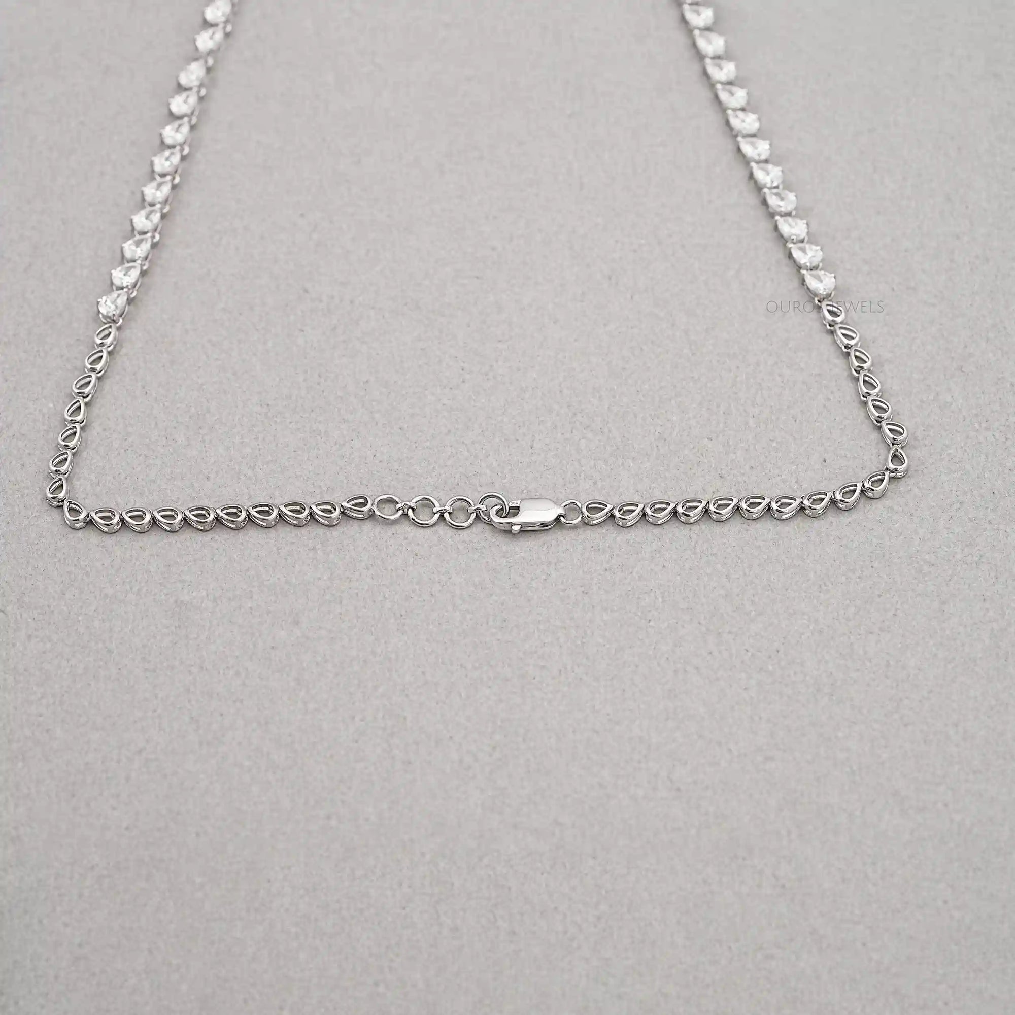 Pear And Round Shape Cluster Diamond Bridal Necklace Necklaces