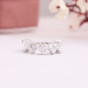 heart cut diamond five stone ring 