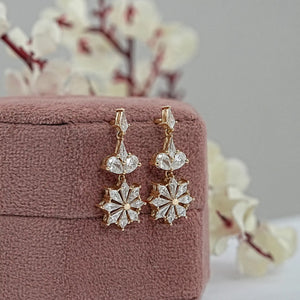 Floral  Kite Diamond  Dangle  Earring