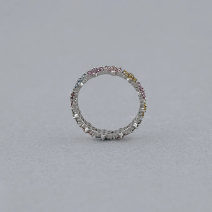 Round Colored Diamond Wedding Stackable Band Rings