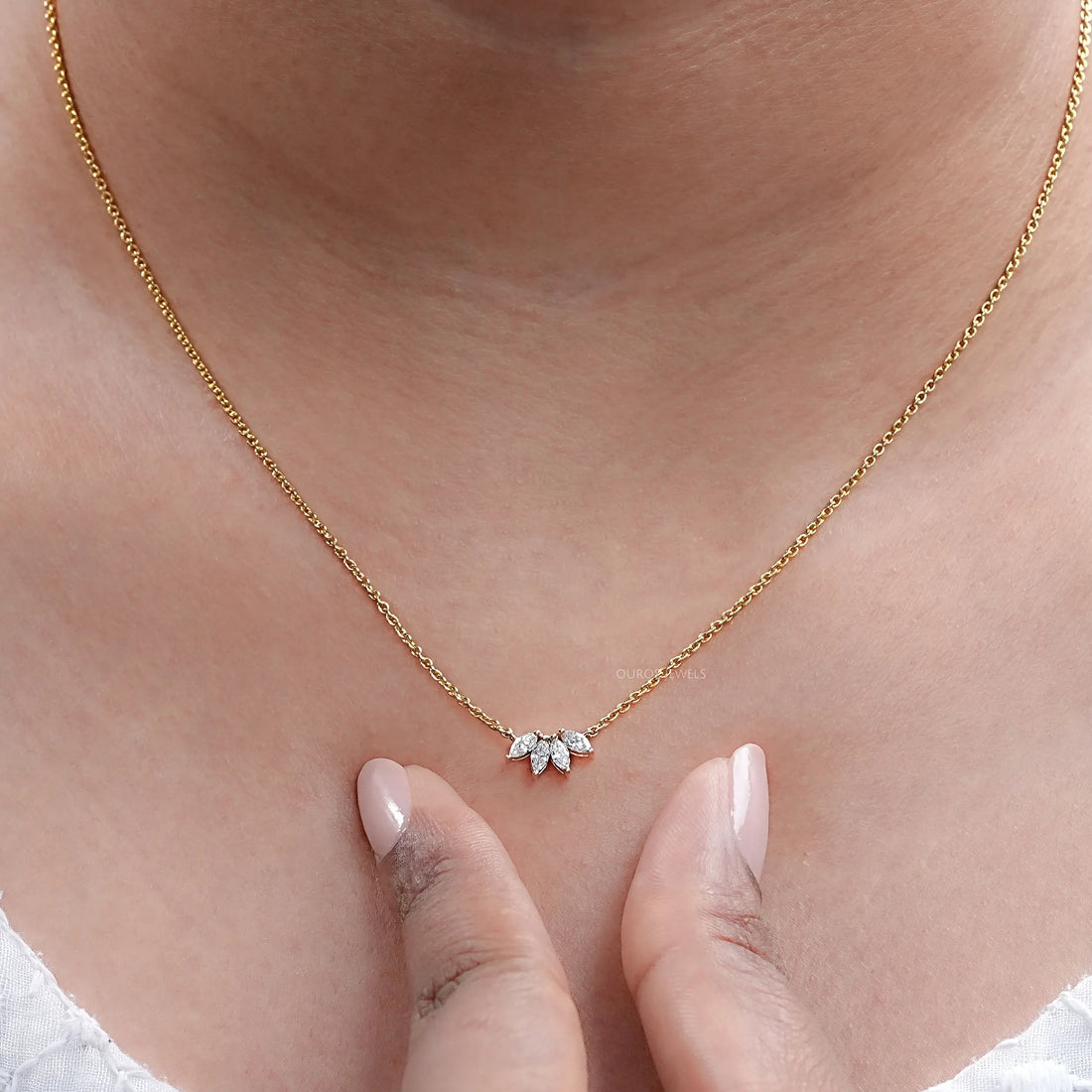 Marquise Cut Lab Grown Diamond Pendant Necklaces