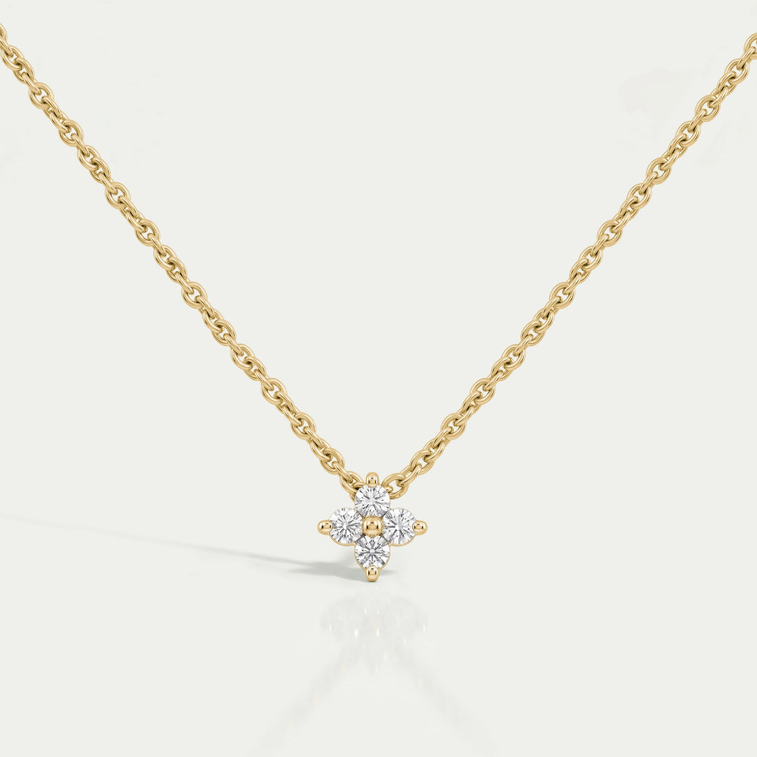 Four Stone Round Cut Lab Diamond Pendant Necklaces