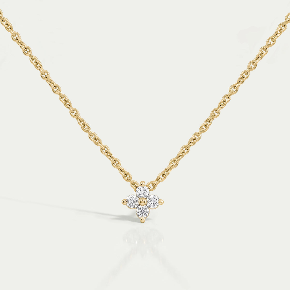 Four Stone Round Cut Lab Diamond Pendant Necklaces