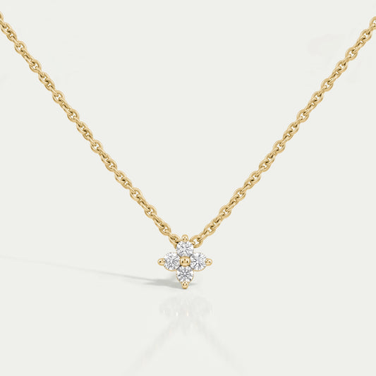 Four Stone Round Cut Lab Diamond Pendant Necklaces