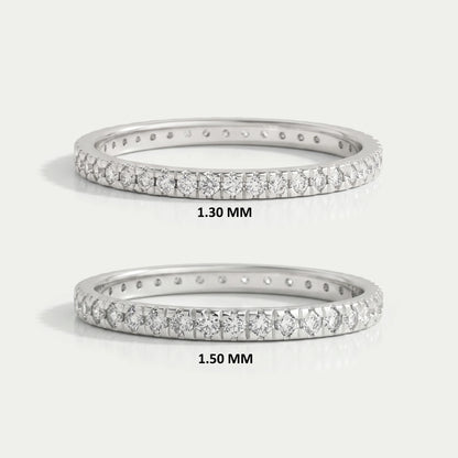 Alliance d'éternité avec diamants taillés en laboratoire