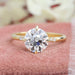 front view of old european round cut lab diamond solitaire accent engagement ring