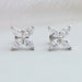 front view flower marquise cut lab grown diamond stud earrings white gold