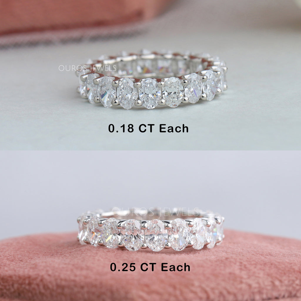 0.25 ct and 0.18 ct oval diamond etenrity band