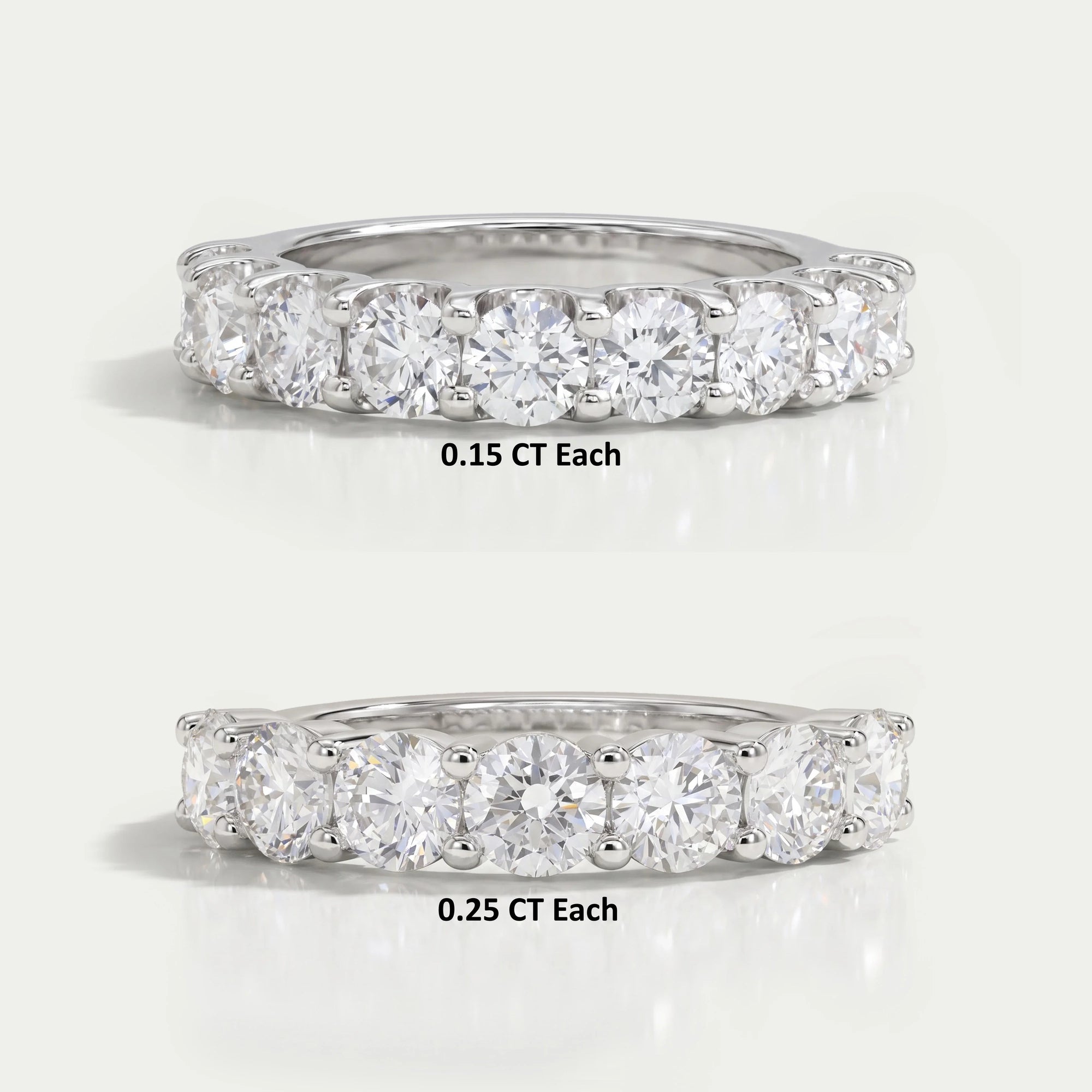 Alliance semi-éternité avec diamants ronds de 4,00 mm