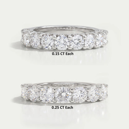 Alliance semi-éternité avec diamants ronds de 4,00 mm