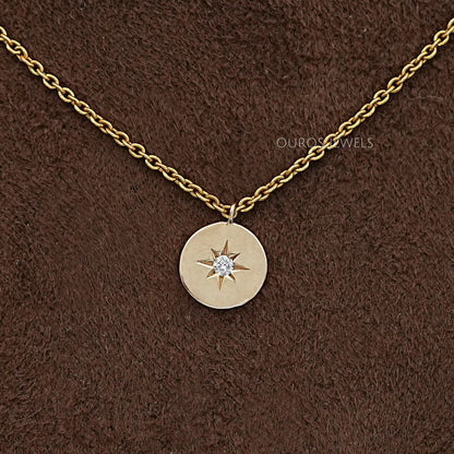 Star Round Cut Lab Grown Diamond Pendant Necklaces