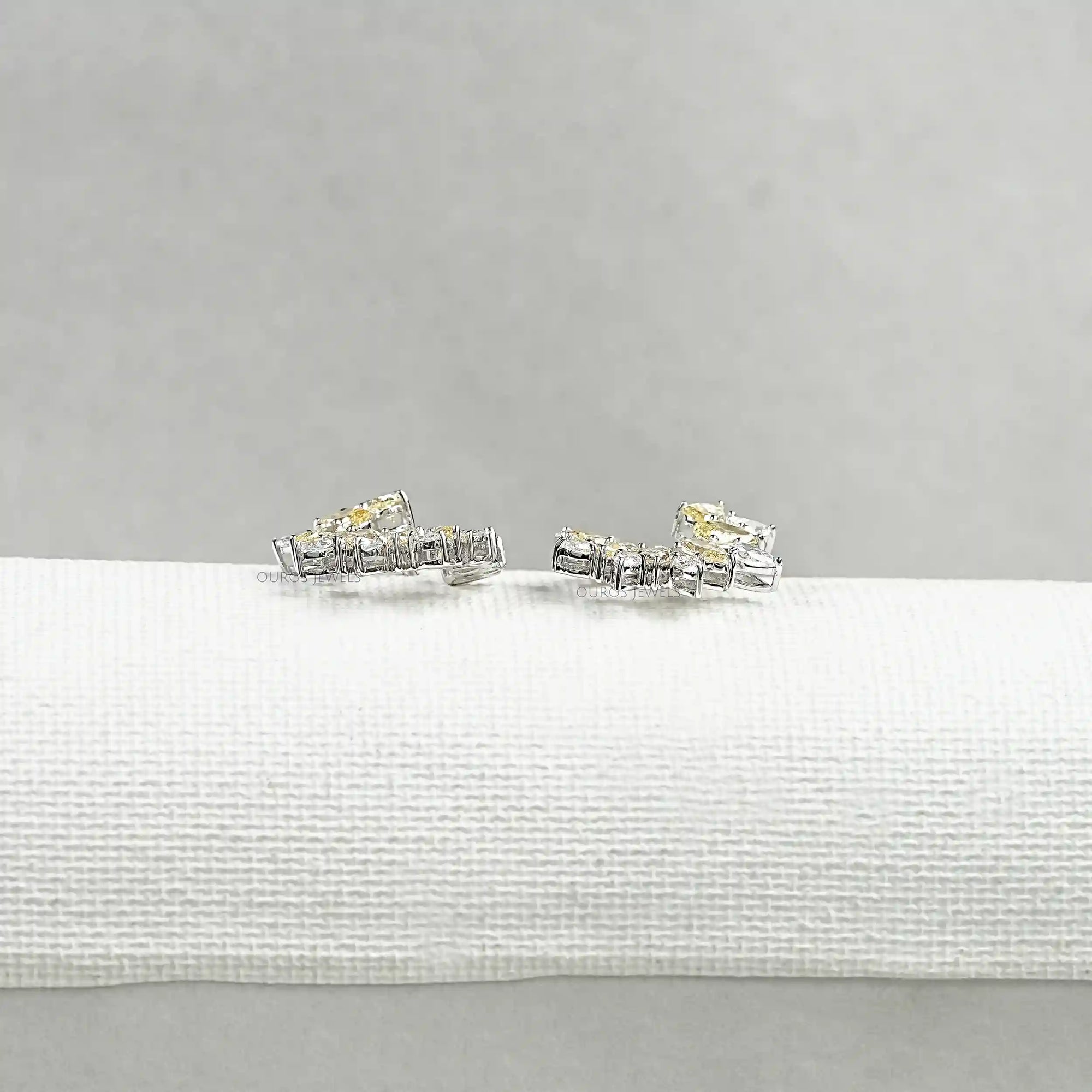 Yellow Pear Diamond Open Hoop Earrings Earring