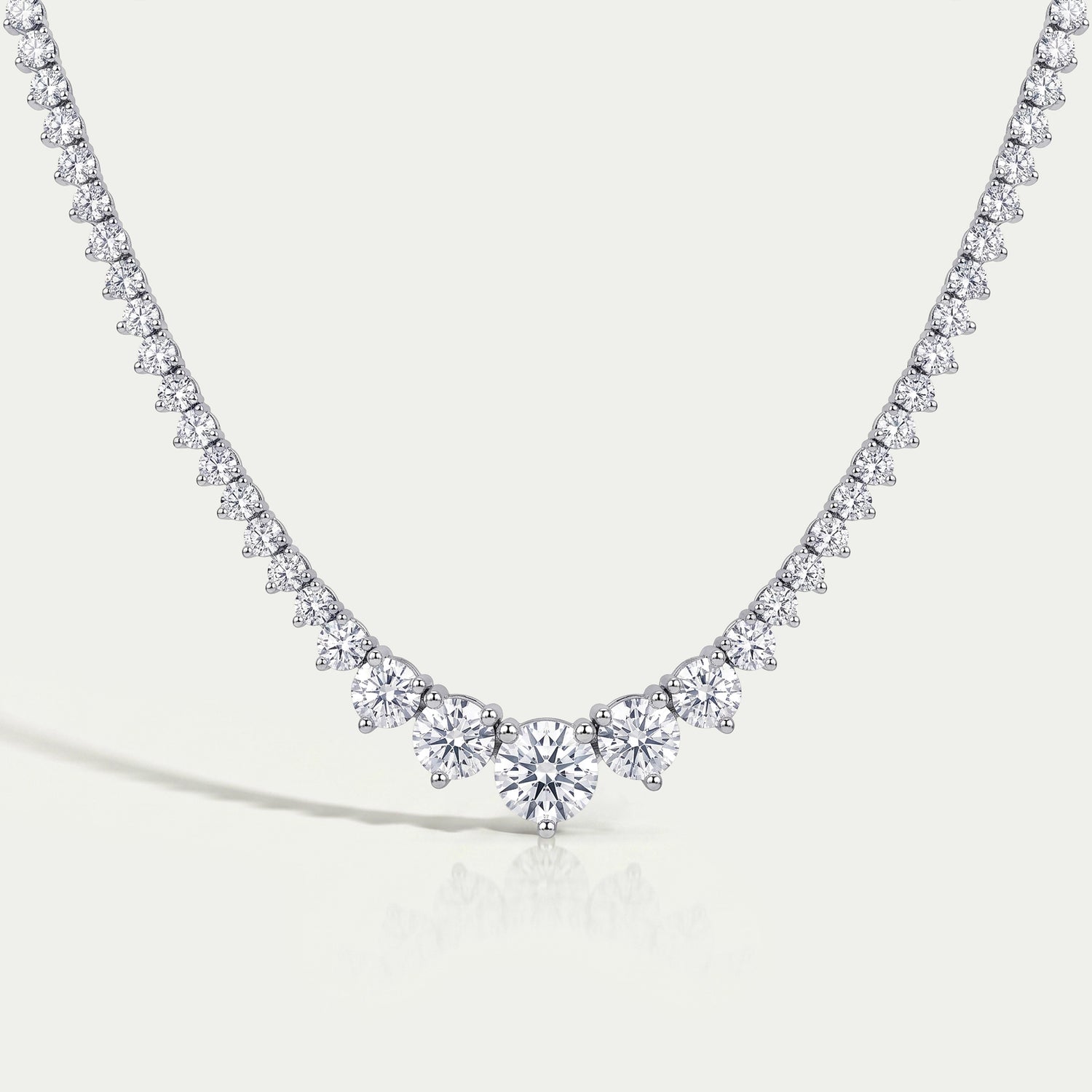 Graduated Round Lab Diamond Tennis Necklace Necklaces