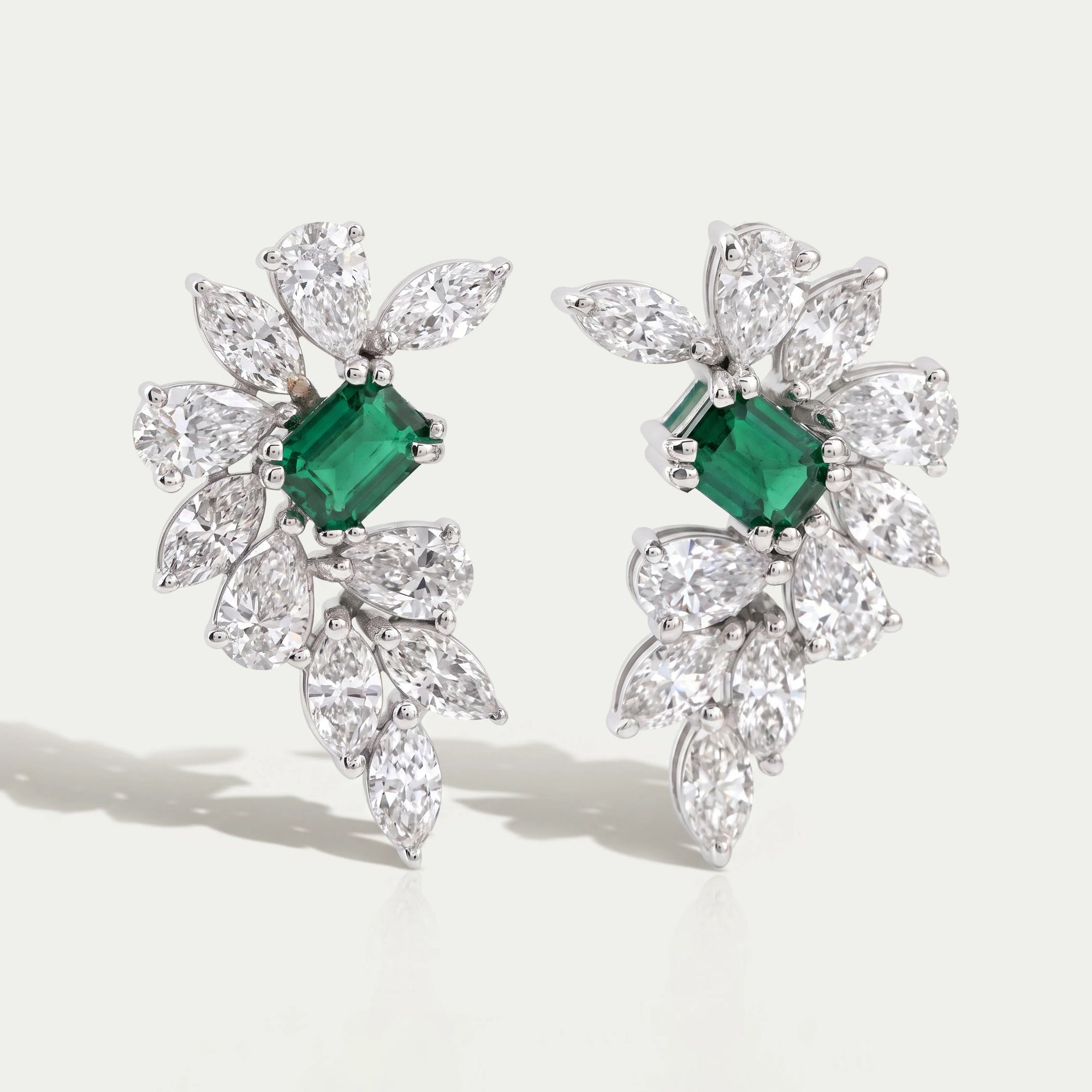 Marquise & Pear Cluster Diamond Gemstone Earrings Earring