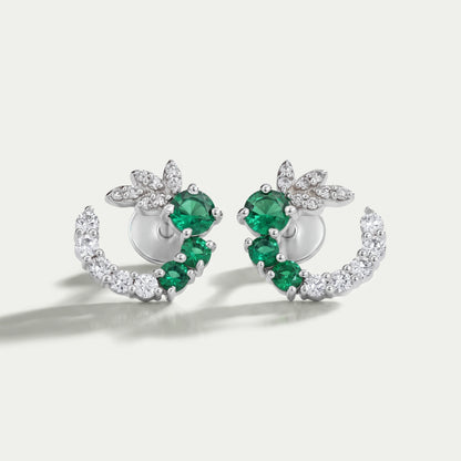 Green Gemstone Spiral Stud Earrings Earrings