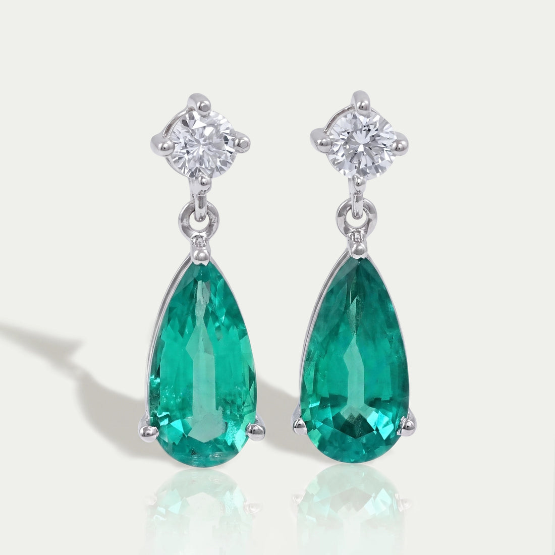 Green Pear Gemstone Drop Earrings Earrings