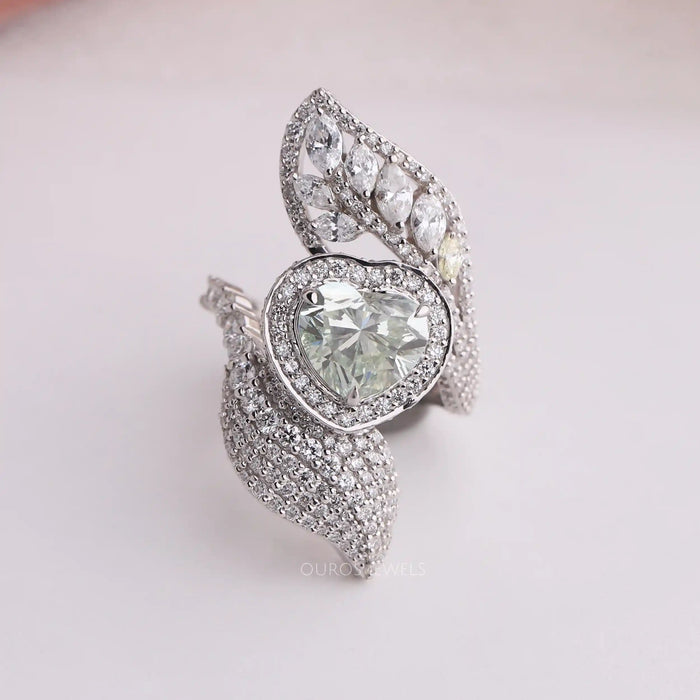 [Heart Diamond Vintage Ring]-[Ouros Jewels]
