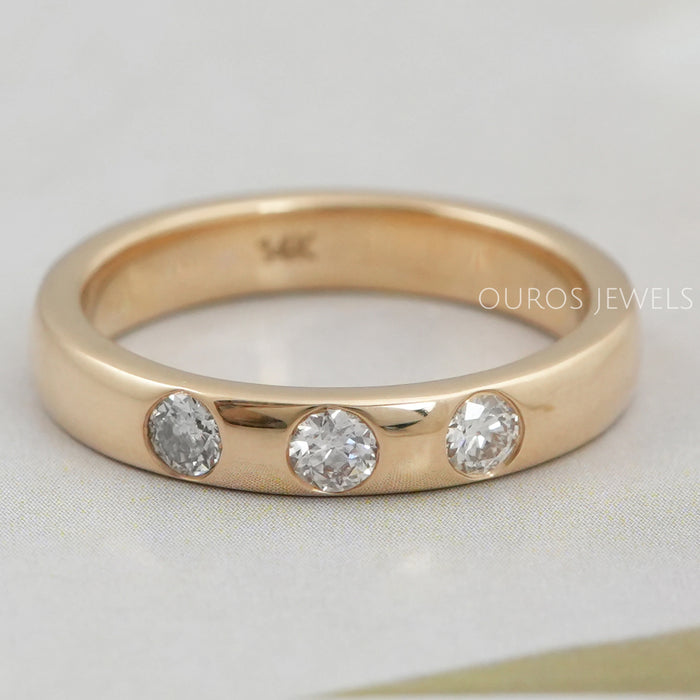 Alliance de mariage sertie de diamants Gypsy