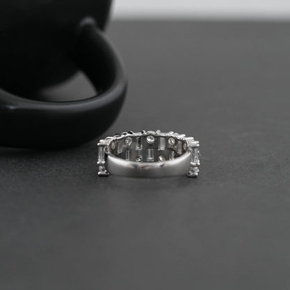 Baguette And Round Brilliant Cut Unisex Rings For Couples Ring