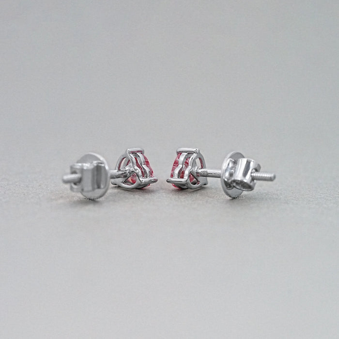 Boucles d'oreilles en diamant taille coeur rose