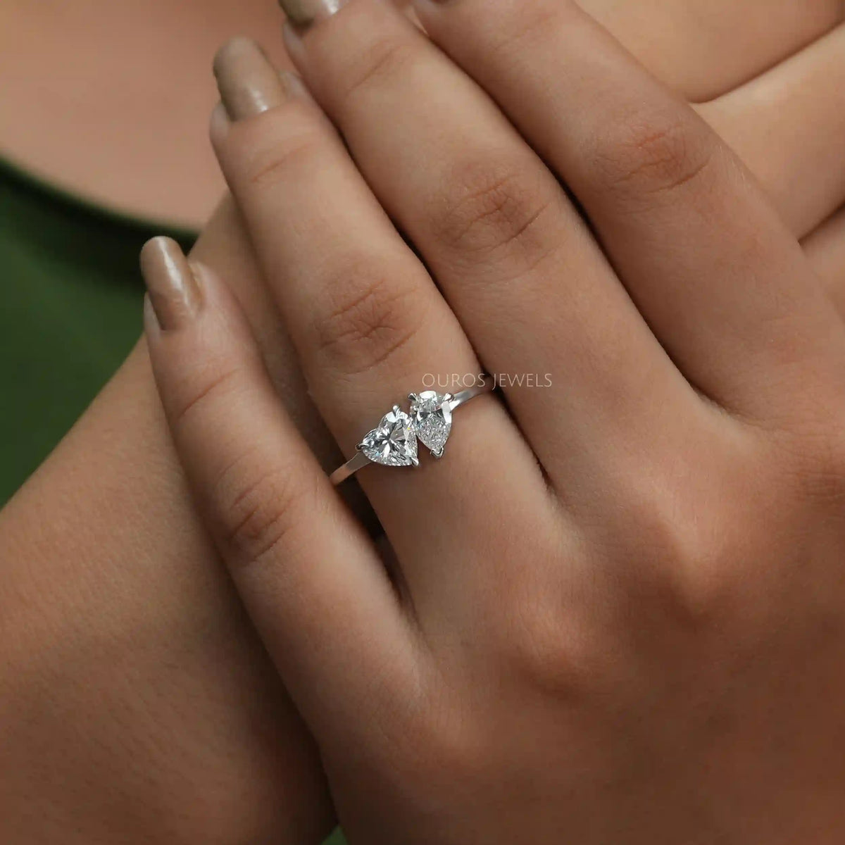 Heart And Pear Lab Diamond Toi Moi Engagement Ring Rings
