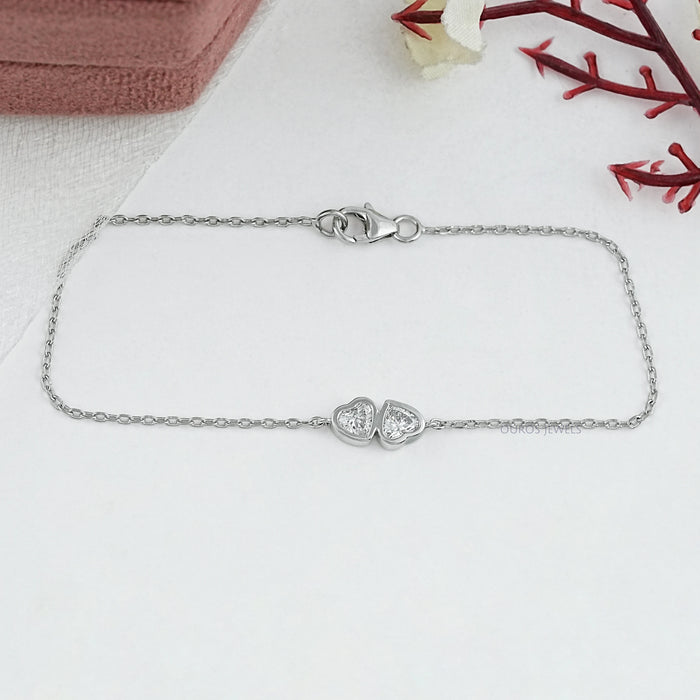 Toi Et Moi Bezel Set Lab Diamond Bracelet