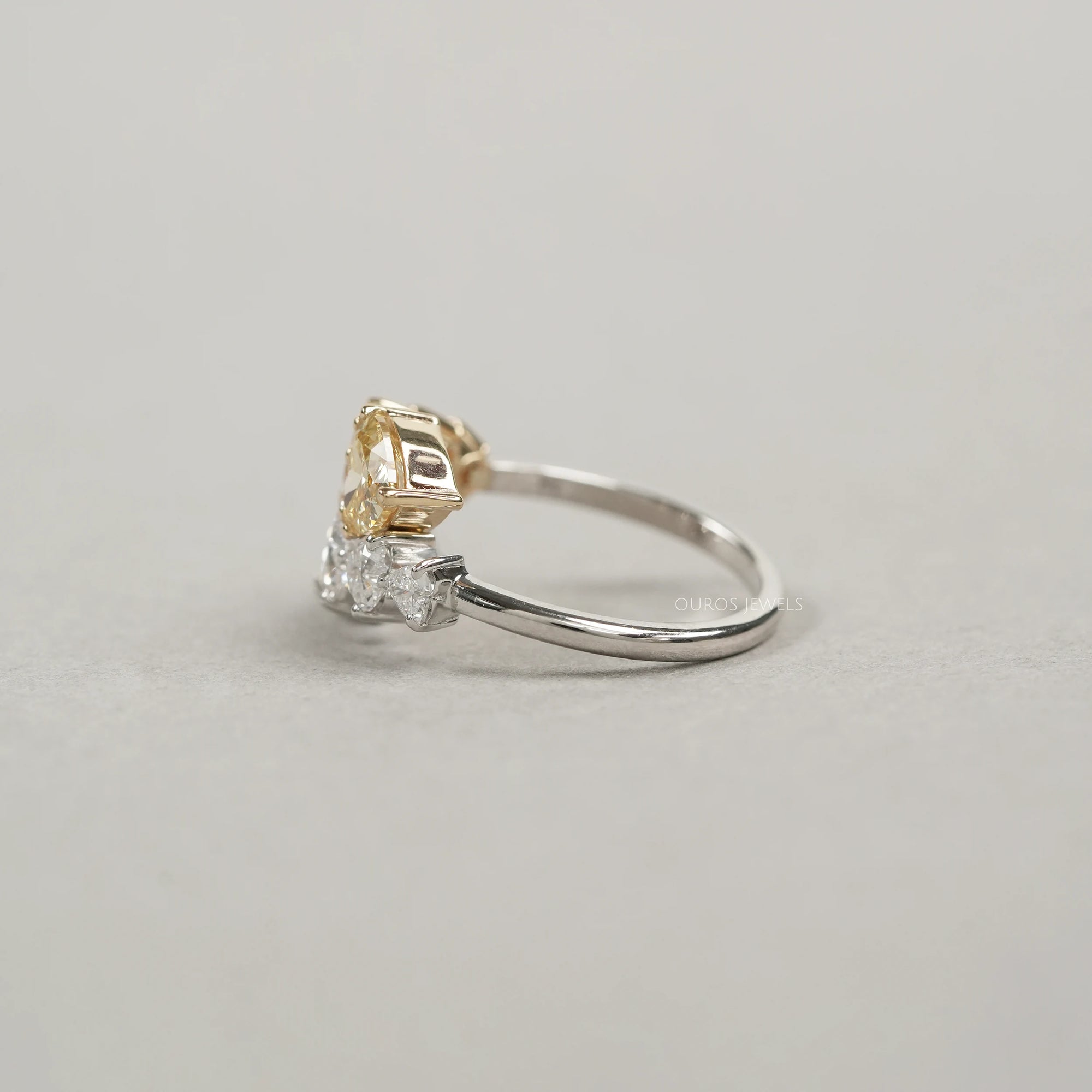 Yellow Heart Cut Lab Grown Diamond Bypass Ring Rings