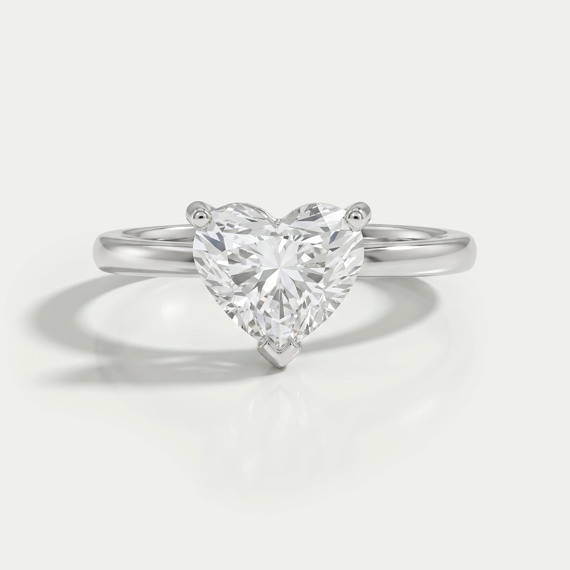 Heart Cut Lab Grown Diamond Solitaire  Ring