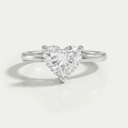 Heart Cut Lab Grown Diamond Solitaire  Ring
