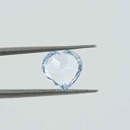 Light Blue Heart Lab Grown Gemstone Loose