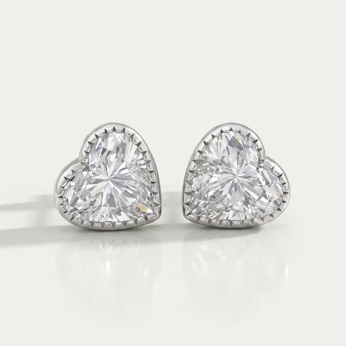Heart Cut Lab Diamond Milgrain Set Earrings Earrings