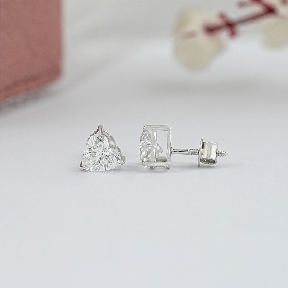 IGI Certified Heart Cut Lab Grown Diamond Stud Earring