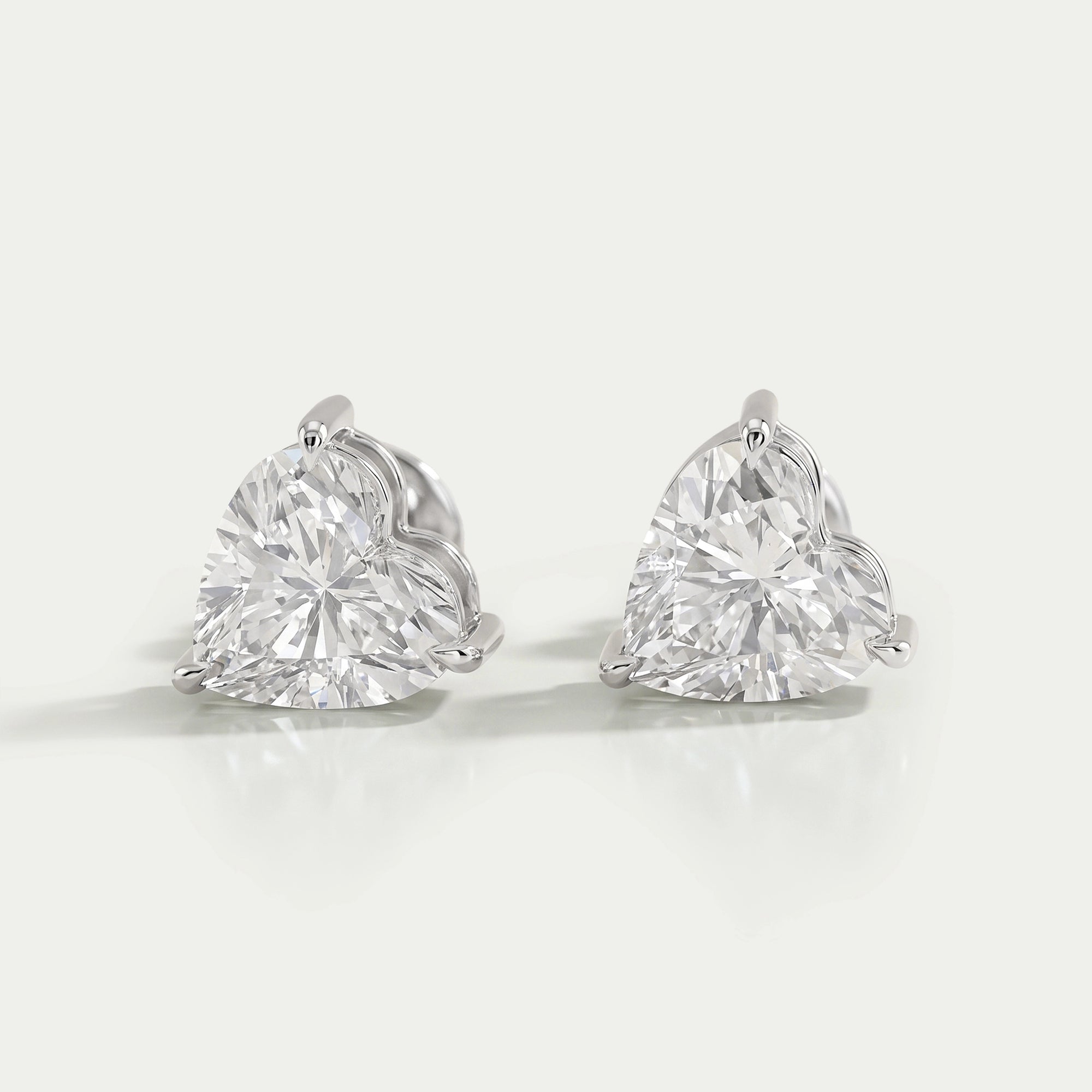 IGI Certified Heart Cut Lab Grown Diamond Stud Earring