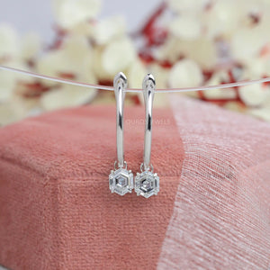 Boucles d'oreilles pendantes en forme d'hexagone