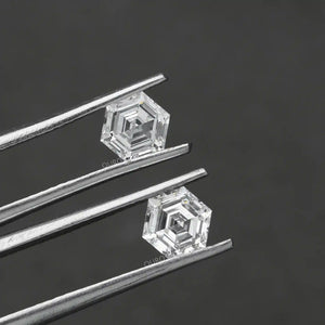 Paire de diamants de laboratoire à coupe hexagonale