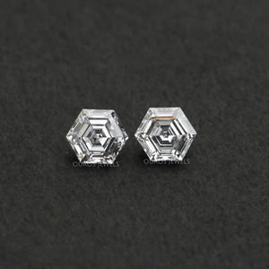 Hexagon Cut  Lab  Diamond Pair