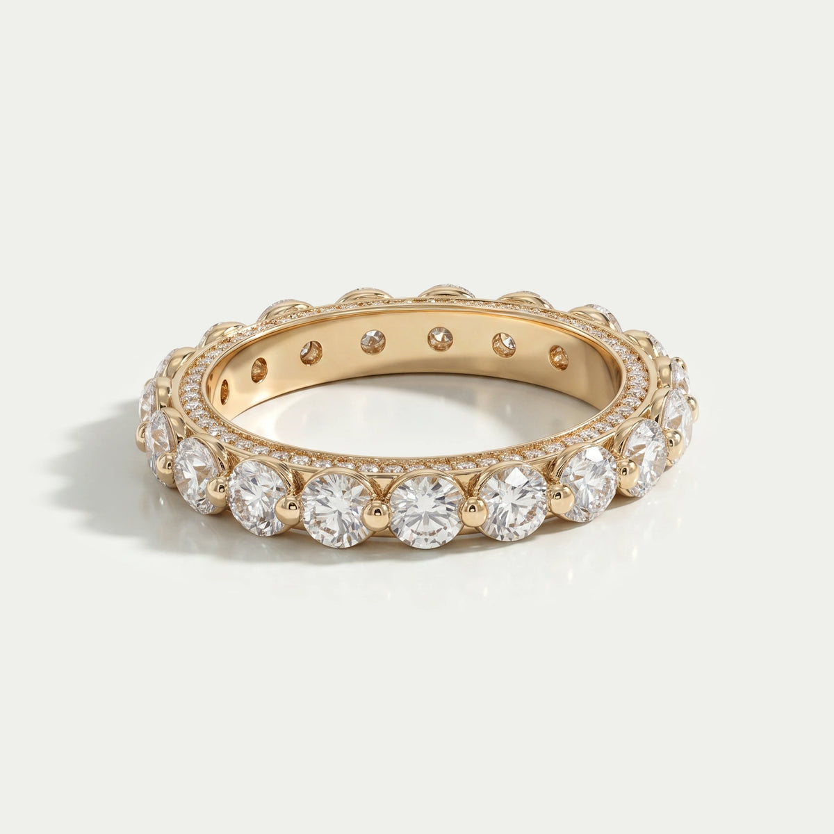 Round Diamond Hidden Eternity Wedding Band