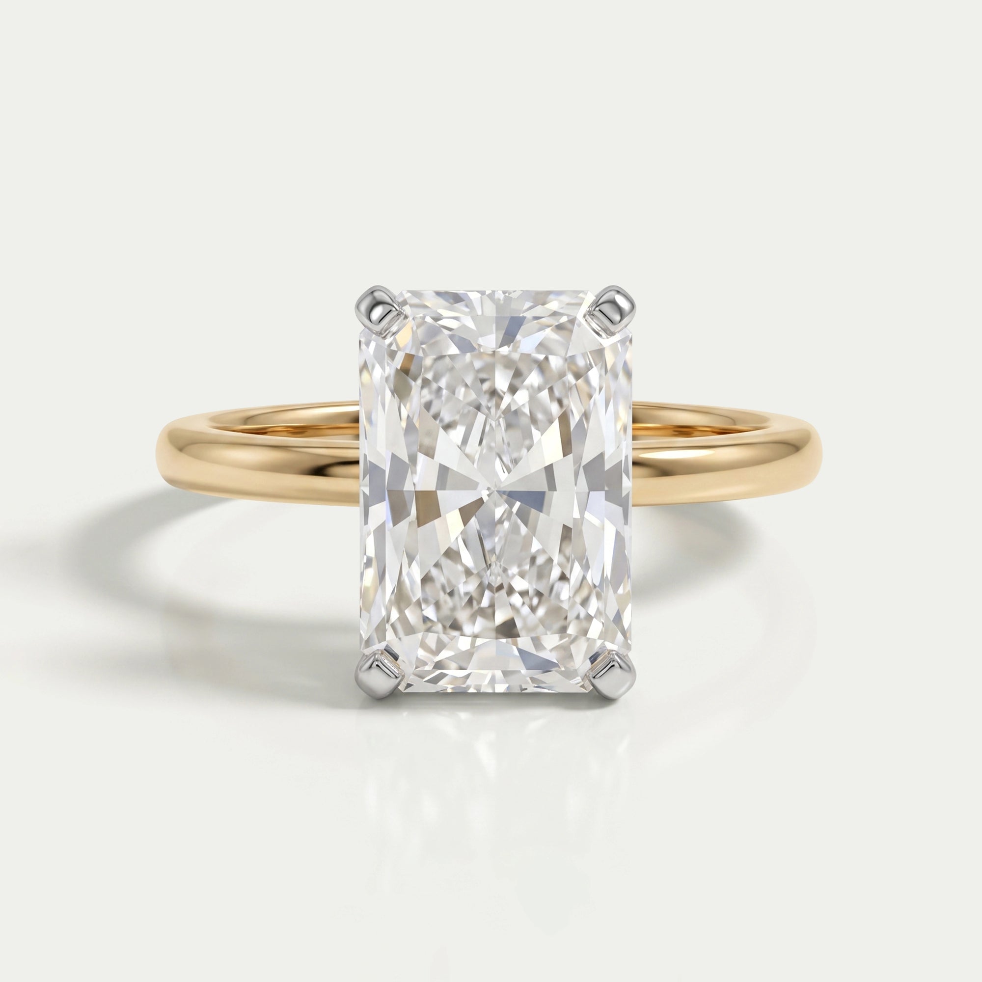 2.50 Carat Hidden Halo Radiant Cut Engagement Ring Ring