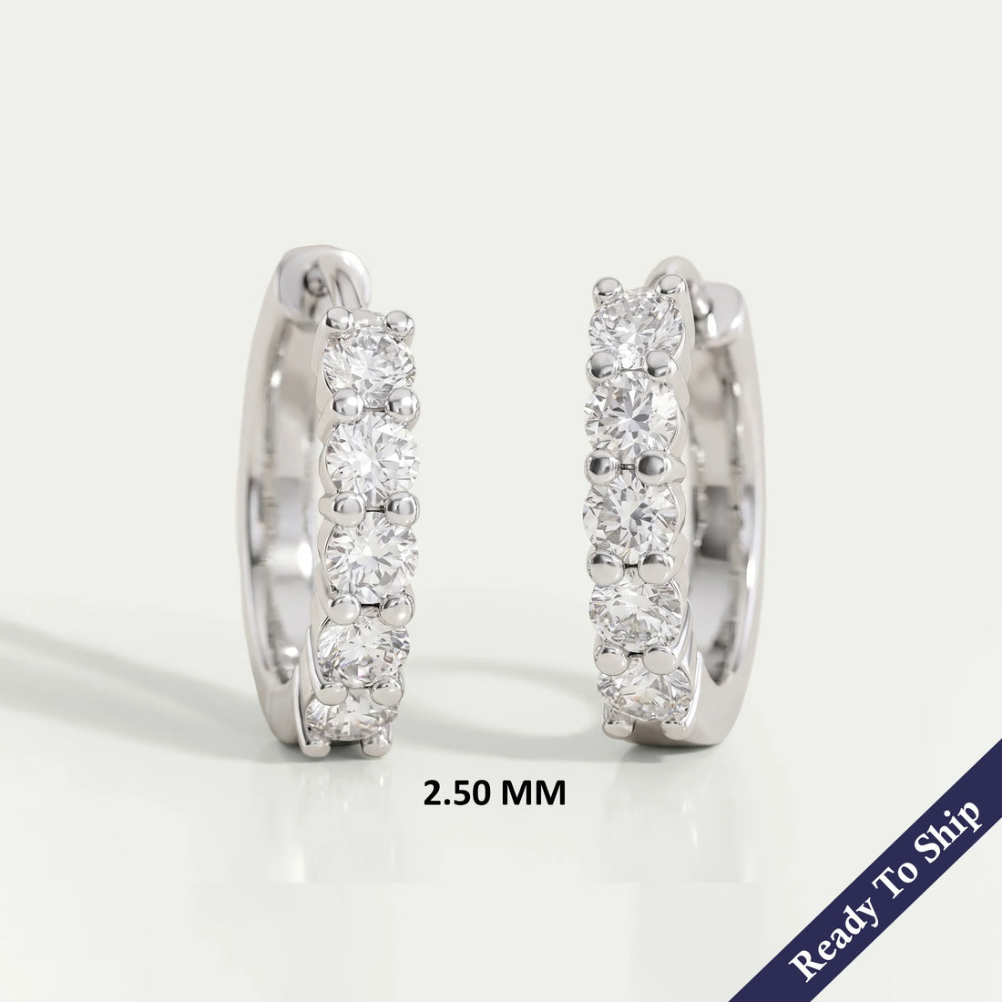 Round Lab Diamond Hoop Earrings Earrings
