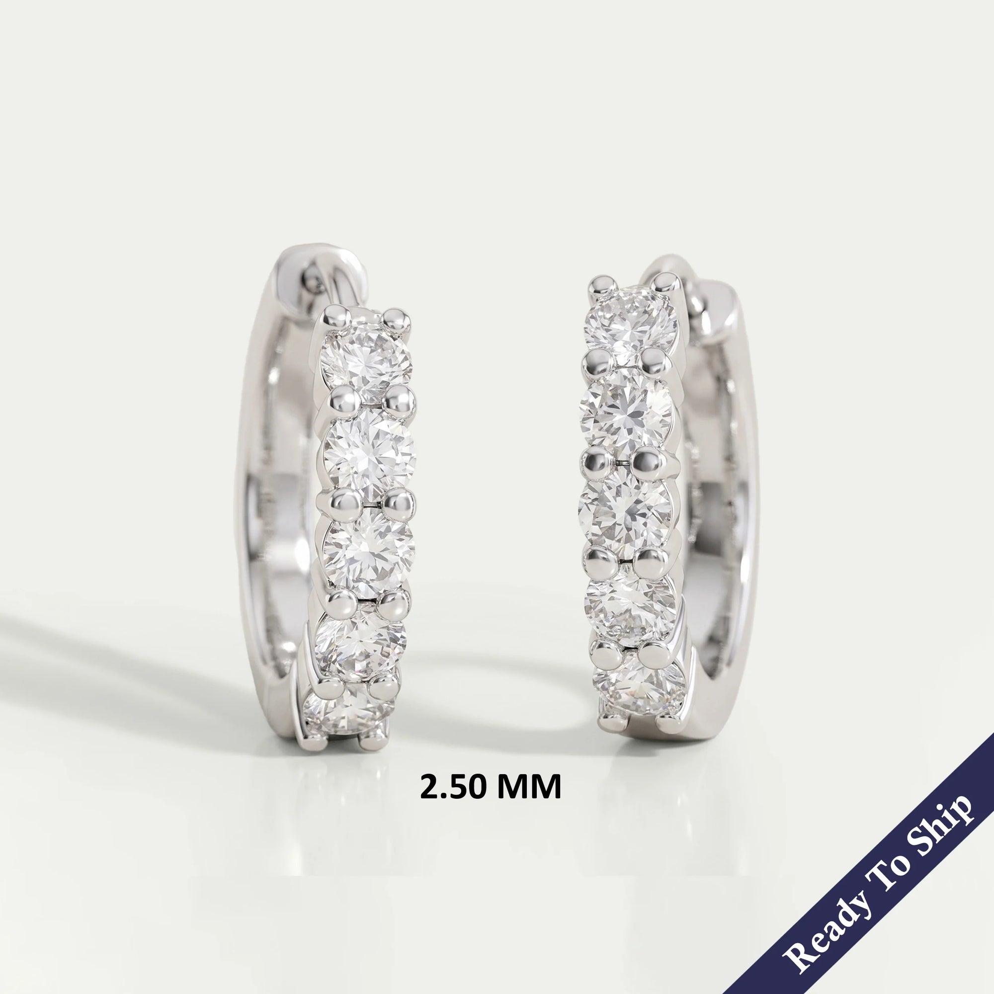 Round Lab Diamond Hoop Earrings Earrings