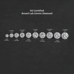 Diamant rond cultivé en laboratoire certifié IGI