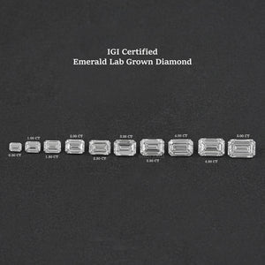 Diamant de laboratoire taille émeraude certifié IGI