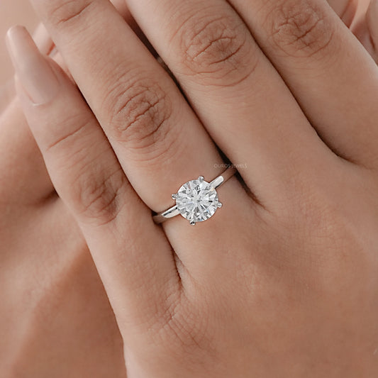 IGI Certified Round Lab Grown Diamond Solitaire Engagement Ring Ring