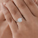 igi certified round cut lab diamond engagement ring on model's hand