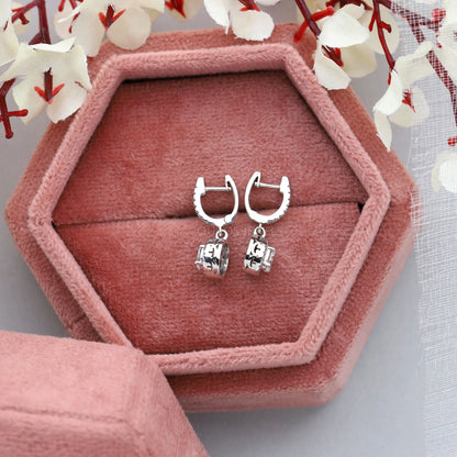 Oval Shape Lab Grown Diamond Halo Drop Earrings