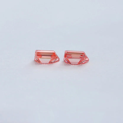 Pink Trapezoid Cut Lab Diamond Pair Loose
